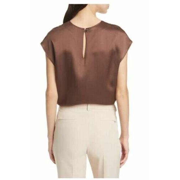 Seventy Venezia Women's Seventy Cady Satin Top in Chocolate Size 2US MSRP $199 - Picture 2 of 6